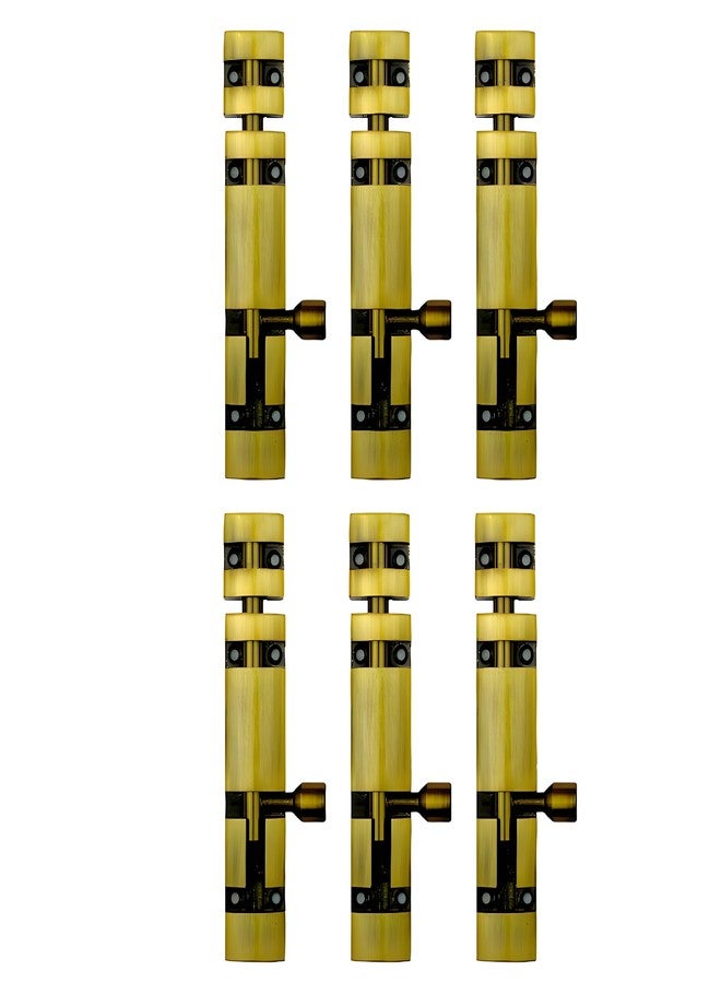 ELITONE Aluminum Xylo Tower Bolt, Tower Bolt for Home,Offices Doors,Windows, Chitkani/Kundi for Main Door and Bathroom, Door Latch for Bedroom|Pack of 6,Antique | 4 Inch - Image 1